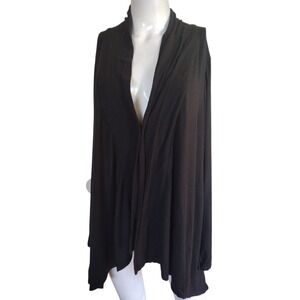 Misia Open Cardigan Women Size 2XL Black Asymmetrical Long Sleeves Casual‎